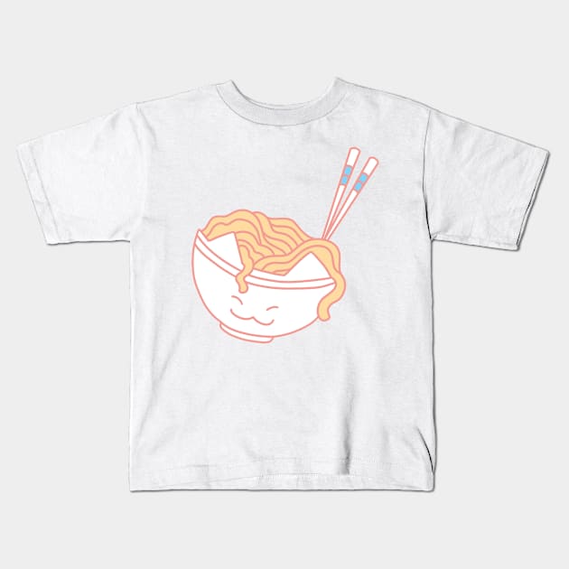 Ramen Cat Kids T-Shirt by Mythicamagica
